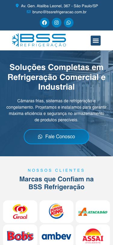 Mobile version of BSS Refrigeração